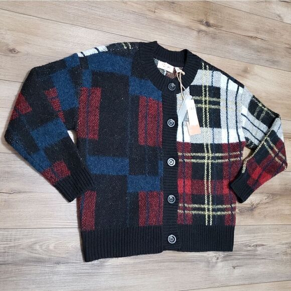 Anthropologie RD Style Multicolor Plaid Cardigan Sweater Size Medium NWT - Picture 11 of 13